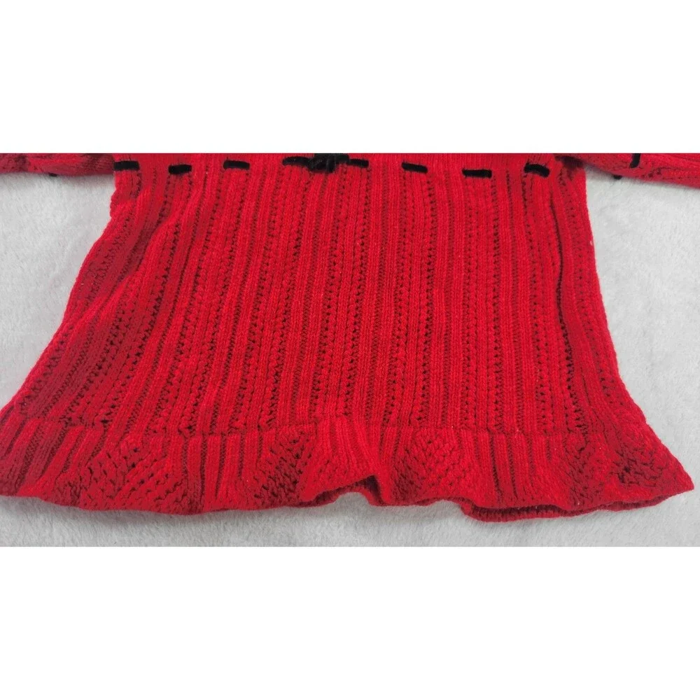 Vintage Scottish Terrier Dog Sweater Red Black Ribbon Bows Appliques 18 Months